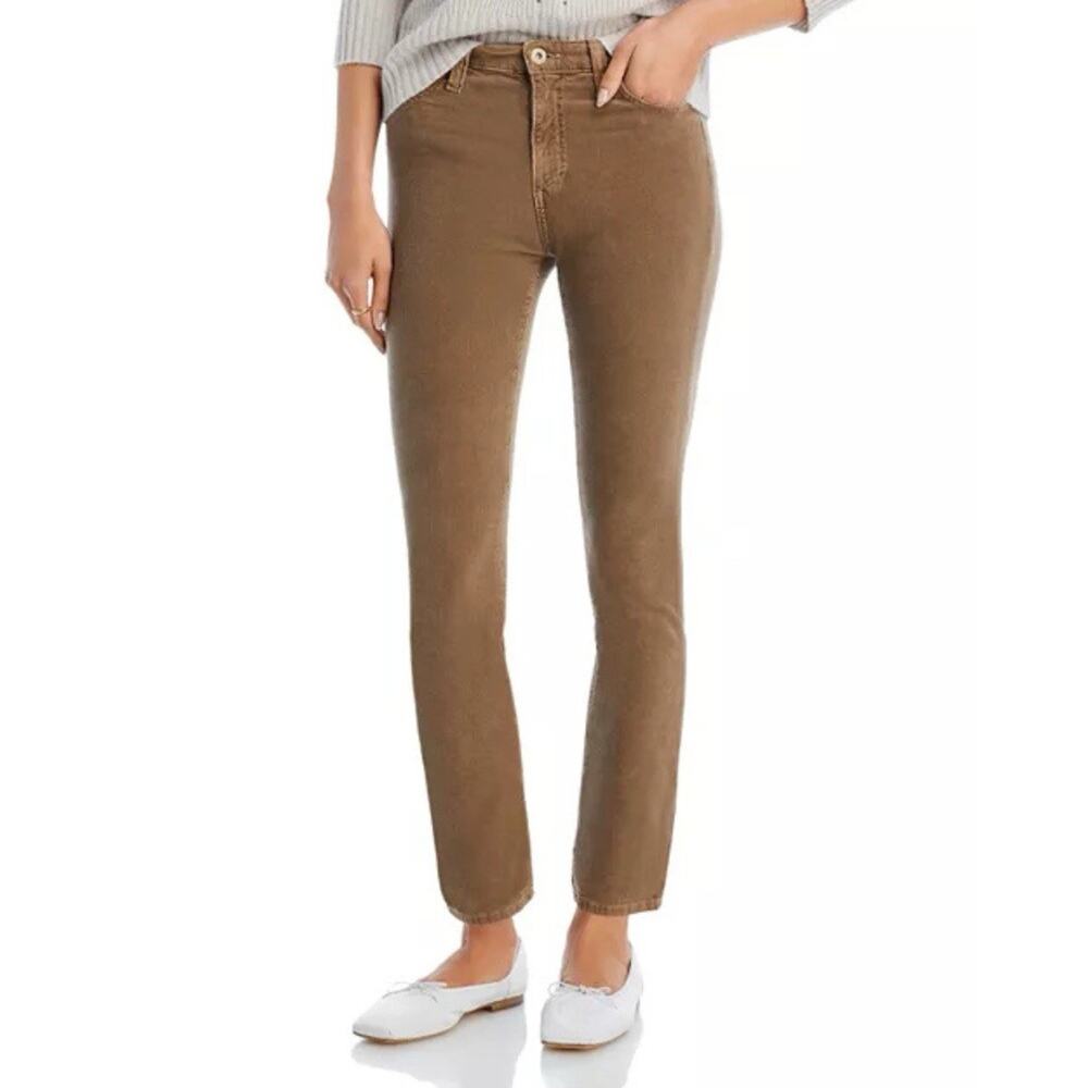 AG Adriano Goldschmied Mari High Rise Slim Straight Jeans Womens 27 Corduroy